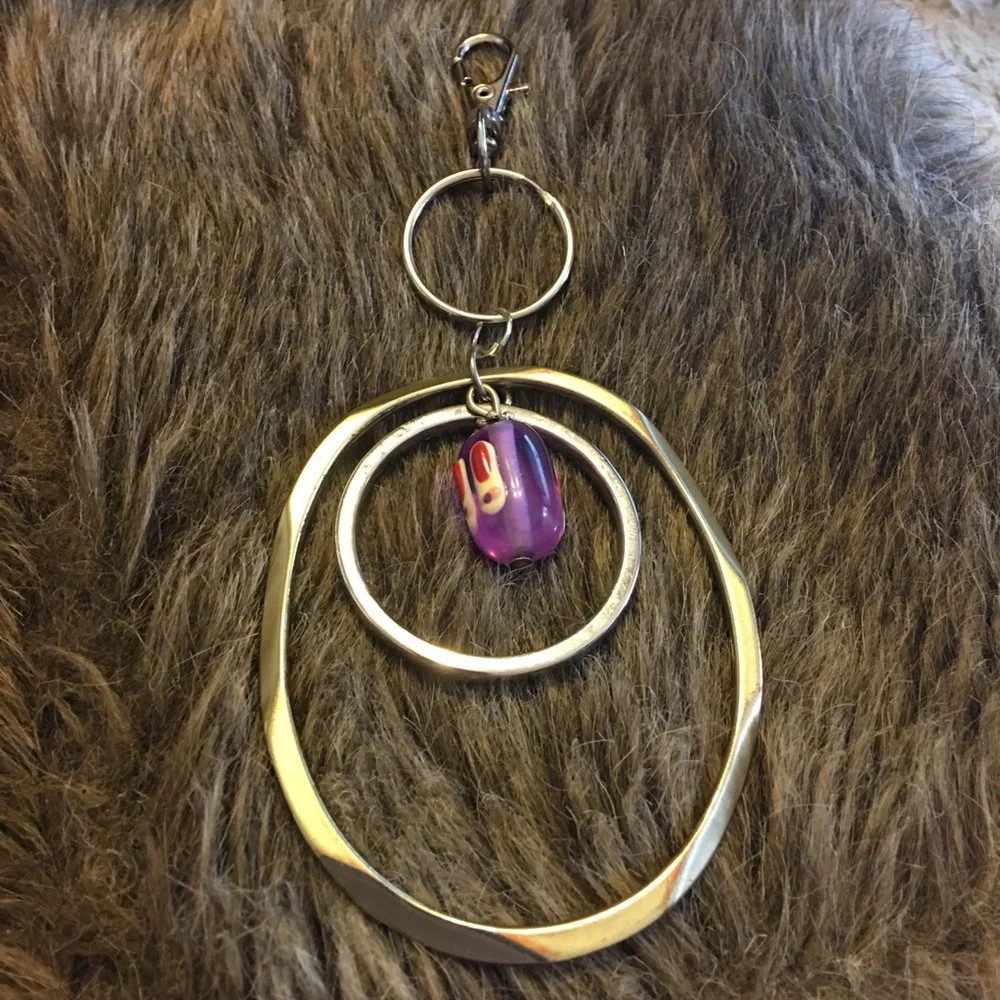 Vintage repurpose salvaged estate gem keychain